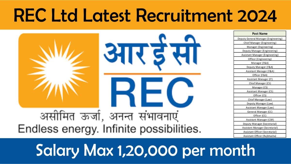 REC Ltd Latest Recruitment 2024
