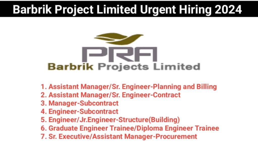 Barbrik Project Limited Urgent Hiring 2024