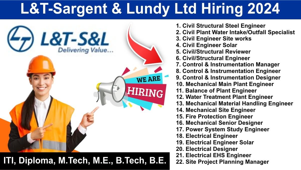 L&T-Sargent & Lundy Ltd Hiring 2024