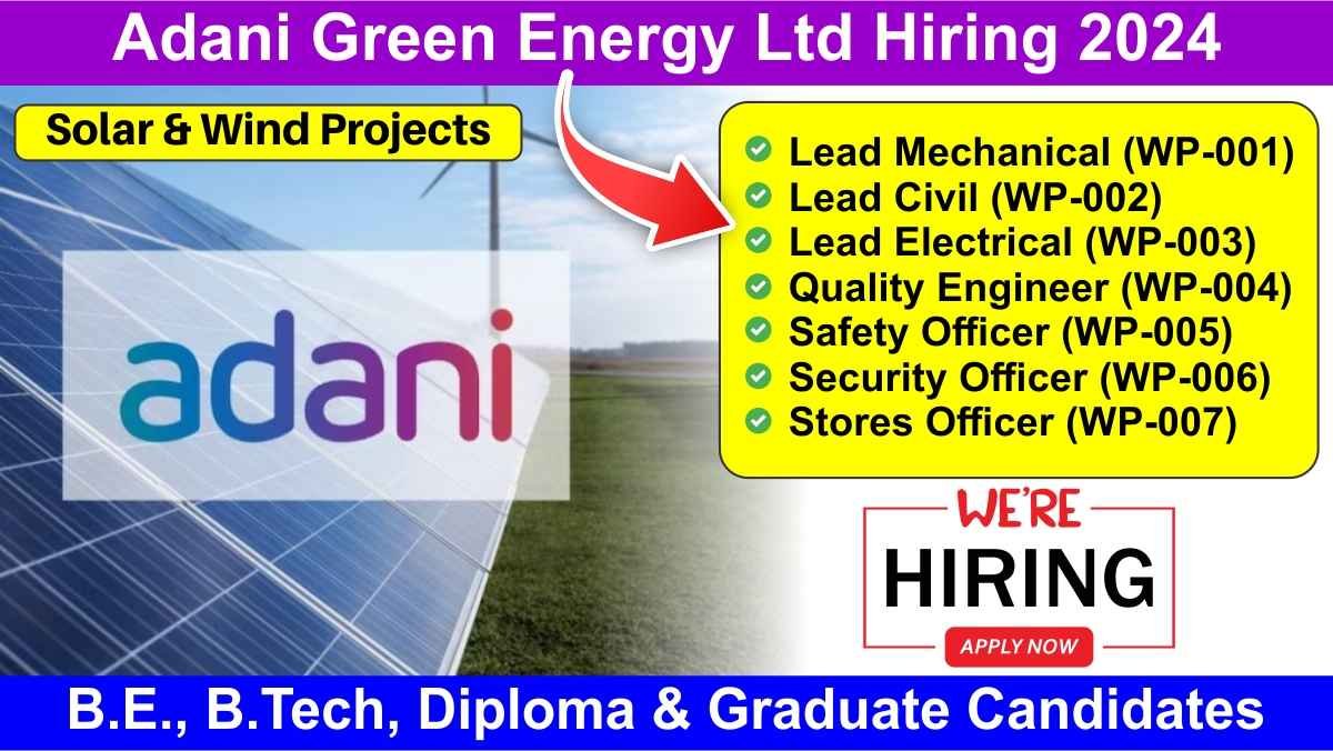 Adani Green Energy Ltd Hiring 2024