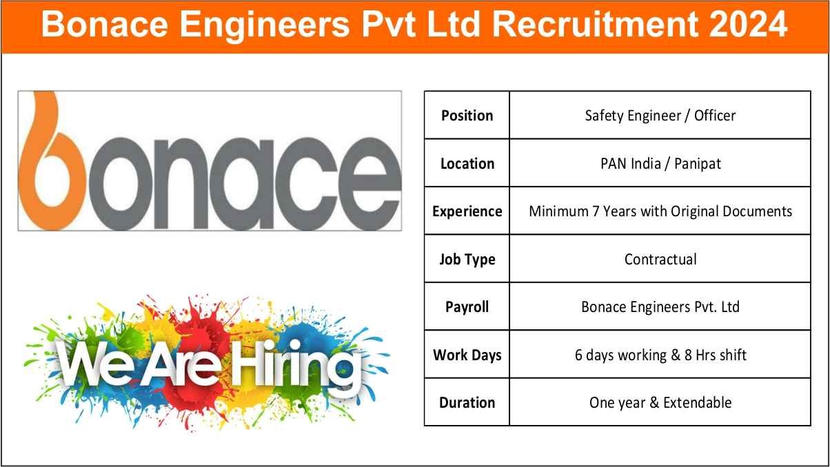 Bonace Engineers Pvt Ltd Recruitment 2024