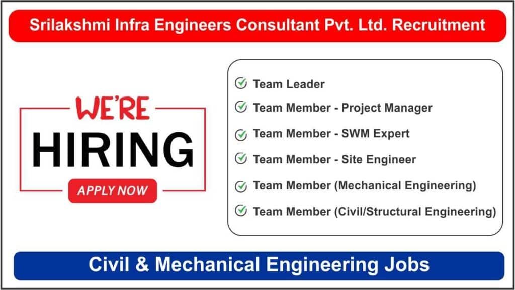 Srilakshmi Infra Engineers Consultant Pvt. Ltd. Recruitment
