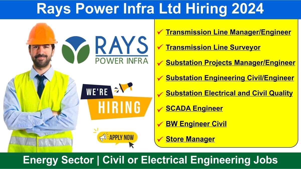Rays Power Infra Ltd Hiring 2024