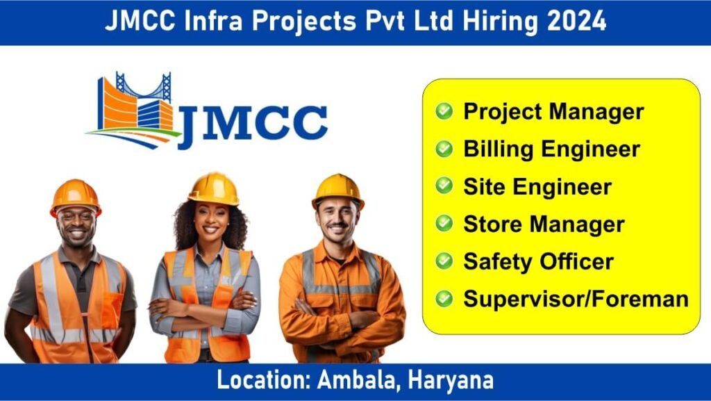 JMCC Infra Projects Pvt Ltd Hiring 2024