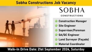 Sobha Constructions Job Vacancy