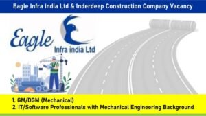 Eagle Infra India Ltd & Inderdeep Construction Company Vacancy: Hiring for roads, metro, water/STP, mining, EV, and more Projects | Jobs in Mumbai