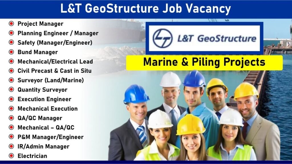 L&T Geo-Structure Recruitment 2025 | For Marine & Piling projects