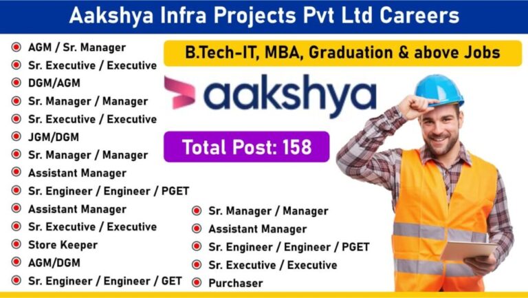 Aakshya Infra Projects Pvt Ltd Recruitment 2025 | Freshers Engineer Jobs Near Me