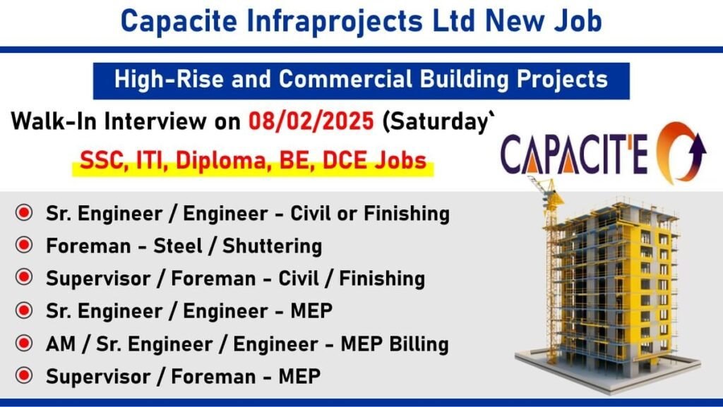 Capacite Infraprojects Jobs, Construction Jobs, Navi Mumbai Jobs