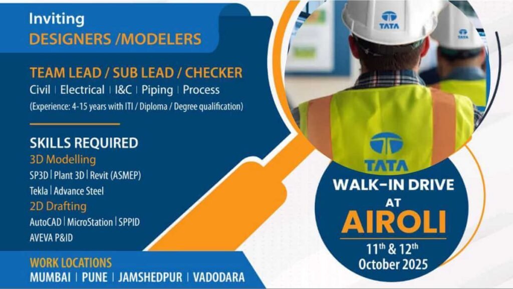 Tata Consulting Engineers Walk-in Drive 2025 | Walk-in Drive On 11th ...