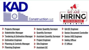 KAD Construction Recruitment 2025 | Infrastructure projects across the UAE