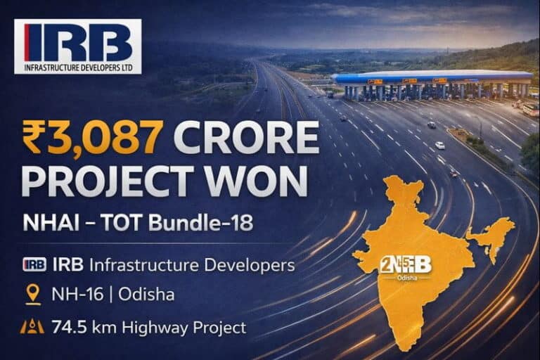 IRB Infrastructure Developers Secures ₹3,087 Crore NHAI TOT Bundle-18 Highway Project in Odisha