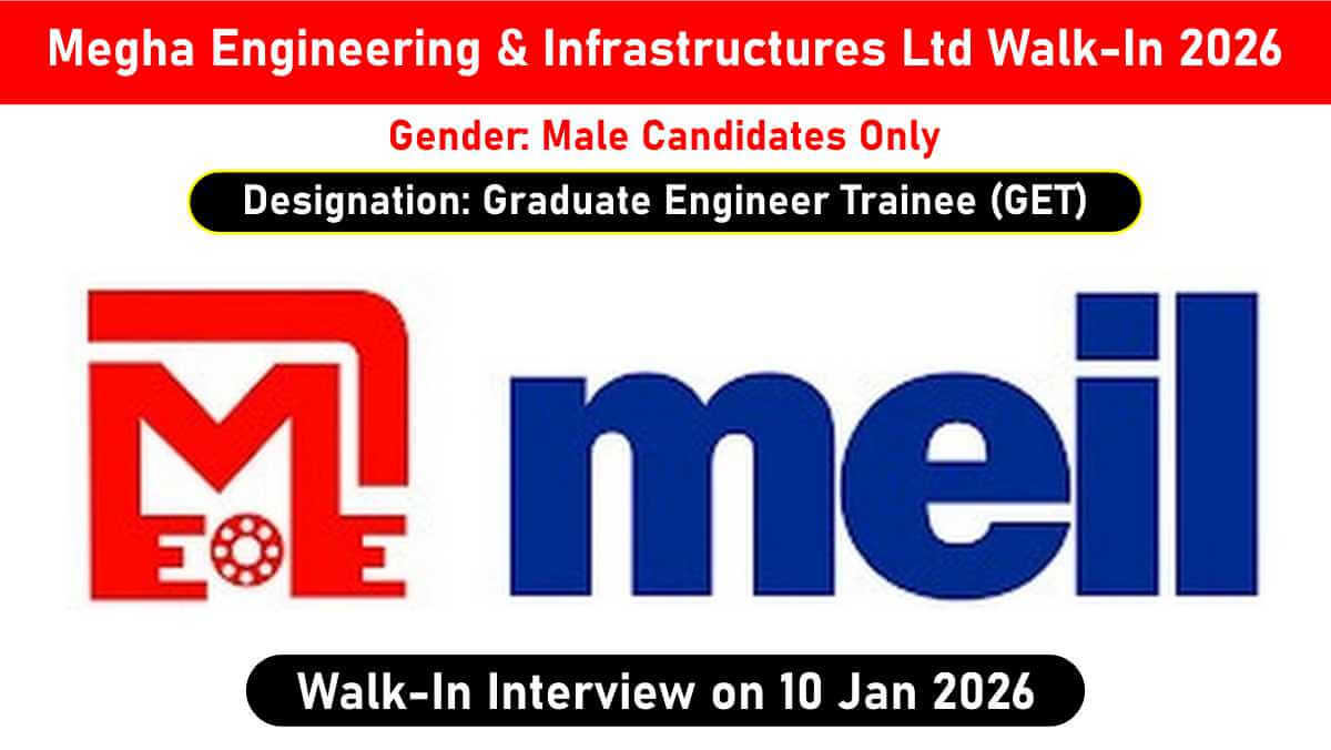 Megha Engineering & Infrastructures Latest Ltd Walk-In 2026 | Graduate Engineer Trainee Hiring Across India