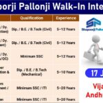 Shapoorji Pallonji Latest Walk-In Interview | Civil, Mechanical, QA/QC, Supervisors Hiring | 17 Jan 2026